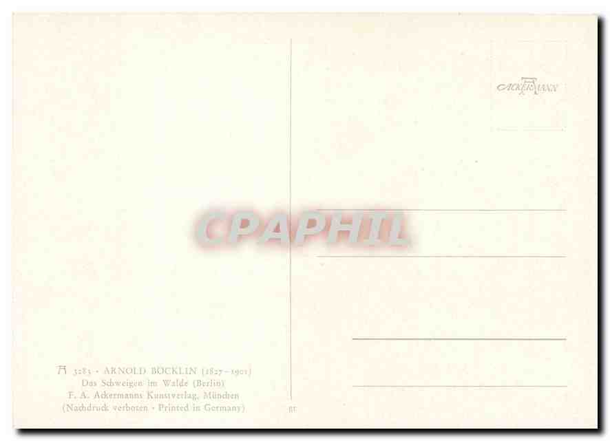 CPM Arnold Bocklin 1827 1901 Des Schweigen im Walde Berlin  — Verso