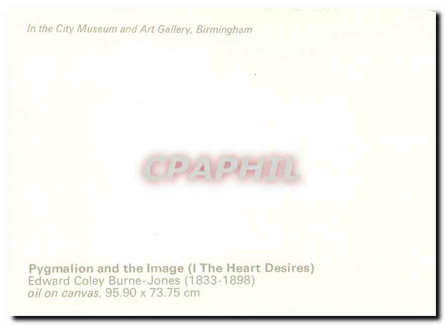 CPM Pygmalion and the Image I The Heart Desires In the City Museum and Art Gallery Birmingham  — Verso