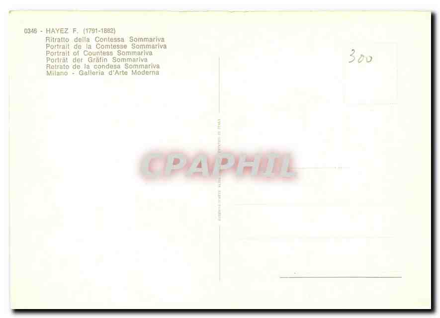 CPM Hayz F 1791 1882 Ritratto della Contessa Sommariva  — Verso