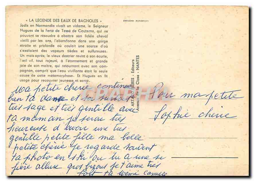 CPM La Legende des Eaux de Bagnoles  — Verso