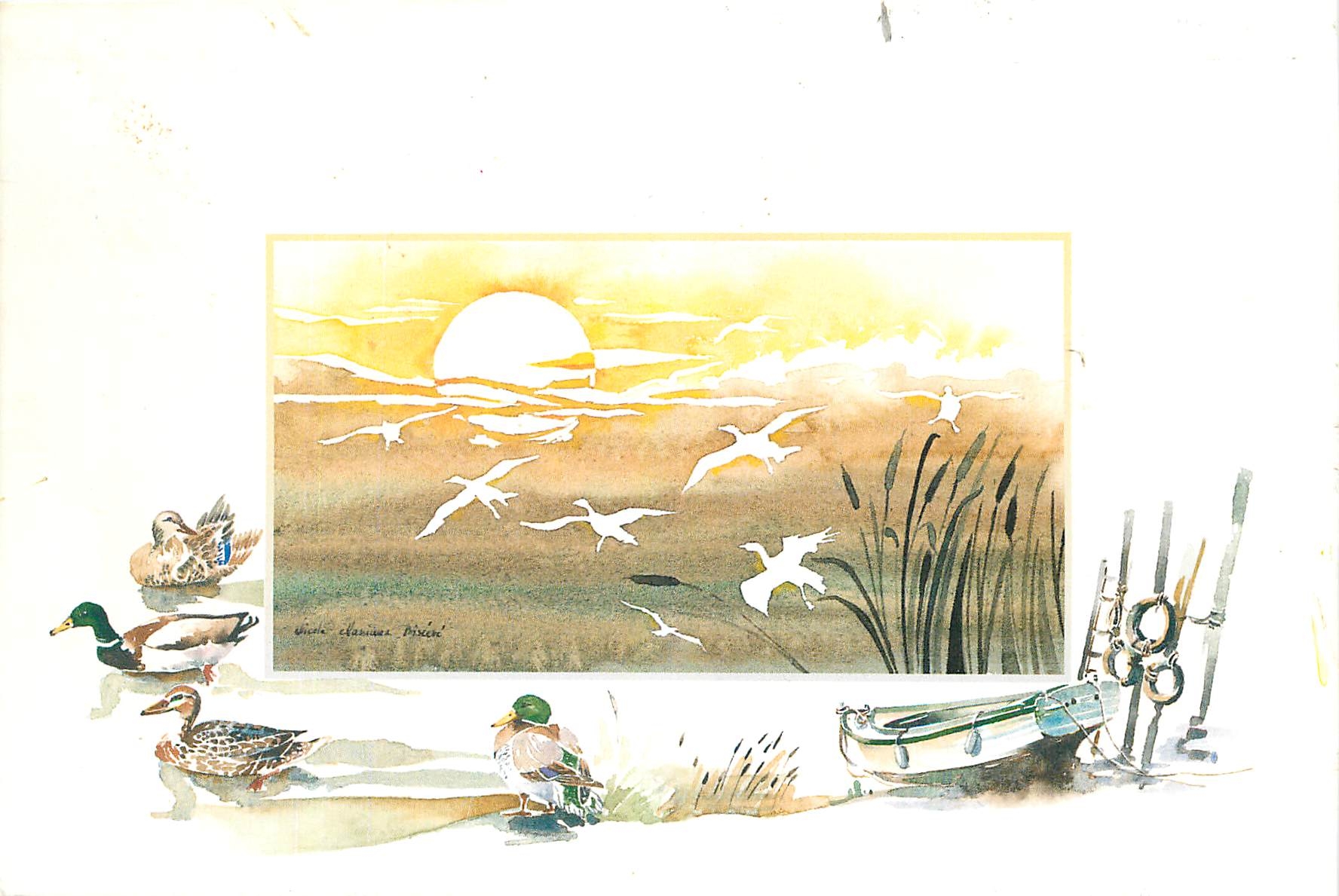 CPM Les colverts aquarelle de Nicole Massiaux 