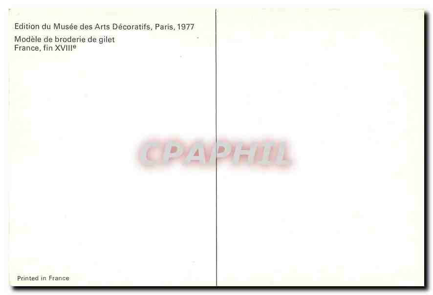 CPM Modele de broderie de giret France  — Rückseite