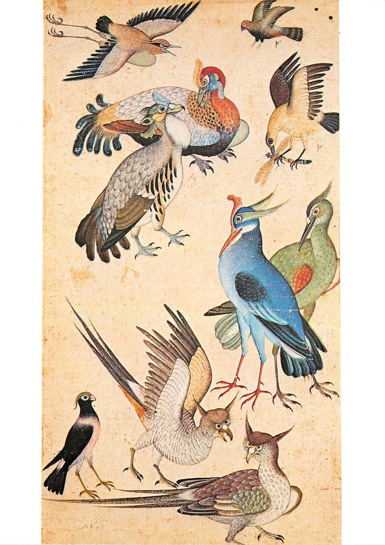 CPM Paris Musee Guimet Dix oiseaux miniature signee Miskina 