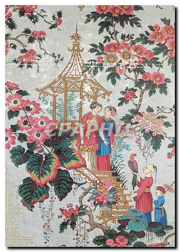 CPM Jardin chinoise avec pagode et personnages Papier peint 