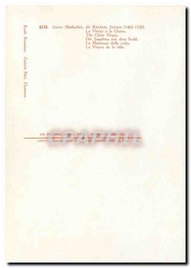 CPM Santi Rafaello dit Raphael Sanzio 1483 1520  — Verso