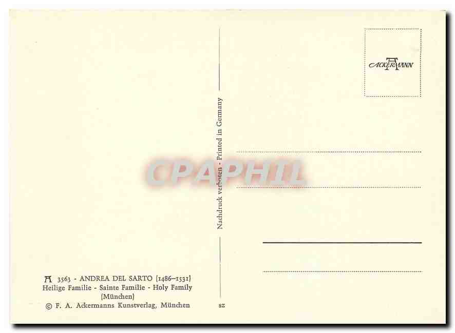 CPM Andrea Del Sarto 1486 1531 Heilige Familie Sainte Familie Munchen  — Rückseite