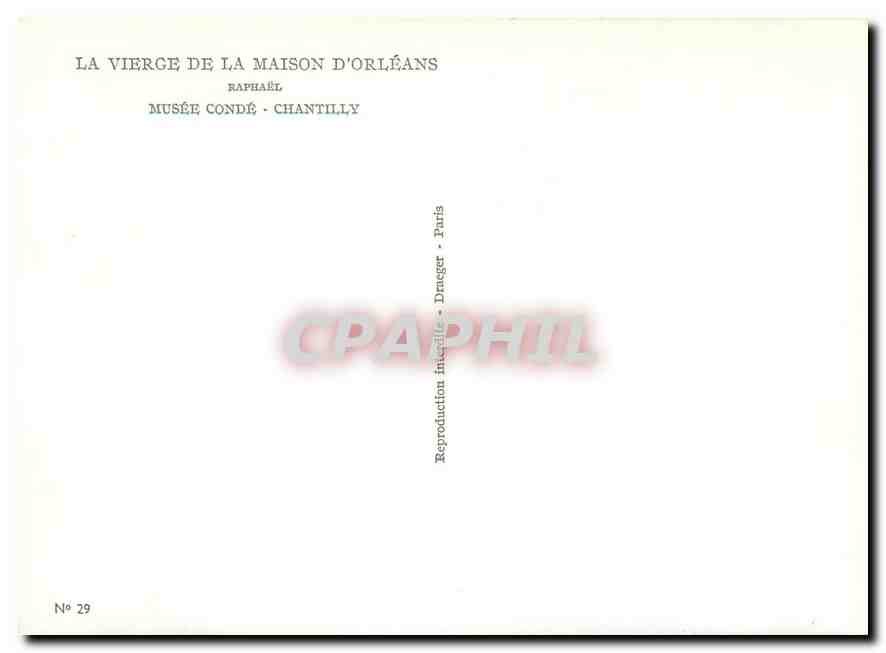 CPM La Vierge de la Maison d'Orleans Raphael Musee Conde Chantilly  — Rückseite