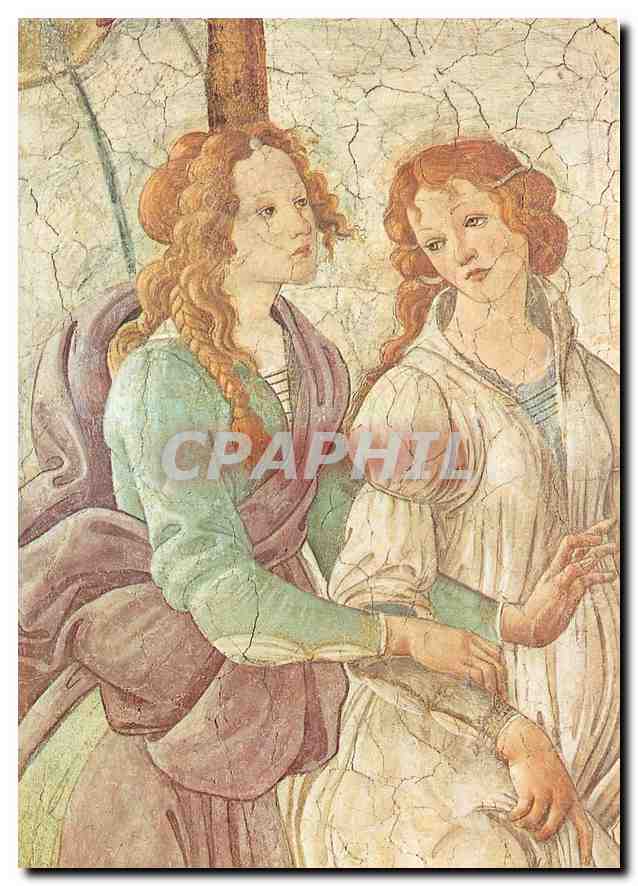 CPM Paris Musee du Louvre Sandro Botticelli 1444 1510 Fresque de la villa Lemmi vers 1483 