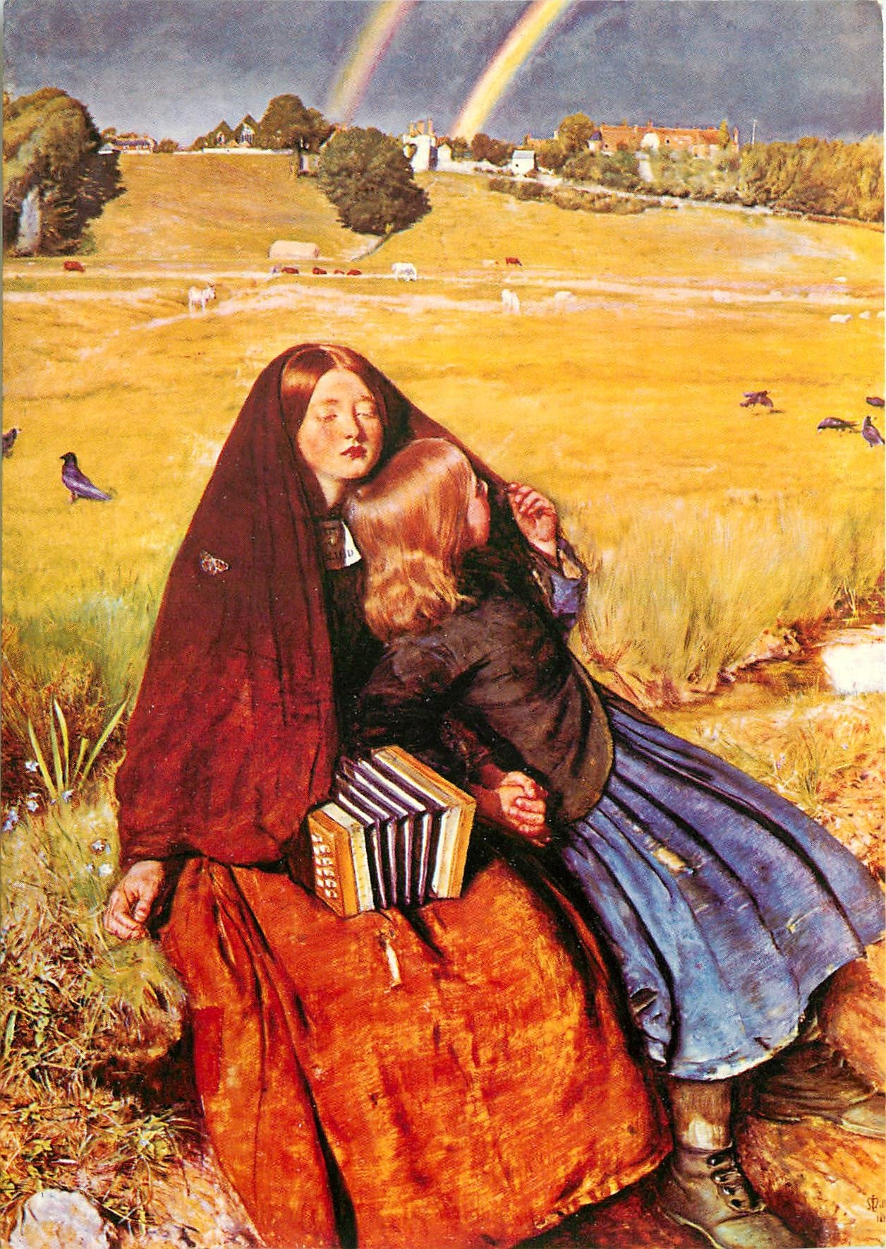 La fille aveugle — peinture d'après John Everett Millais — Birmingham Museum and Art Gallery