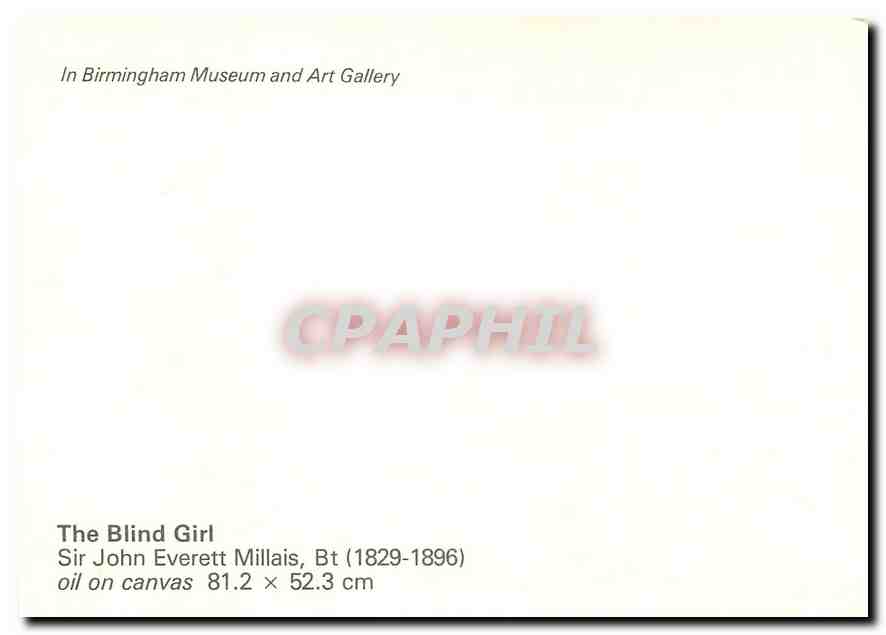 La fille aveugle — peinture d'après John Everett Millais — Birmingham Museum and Art Gallery — Rückseite