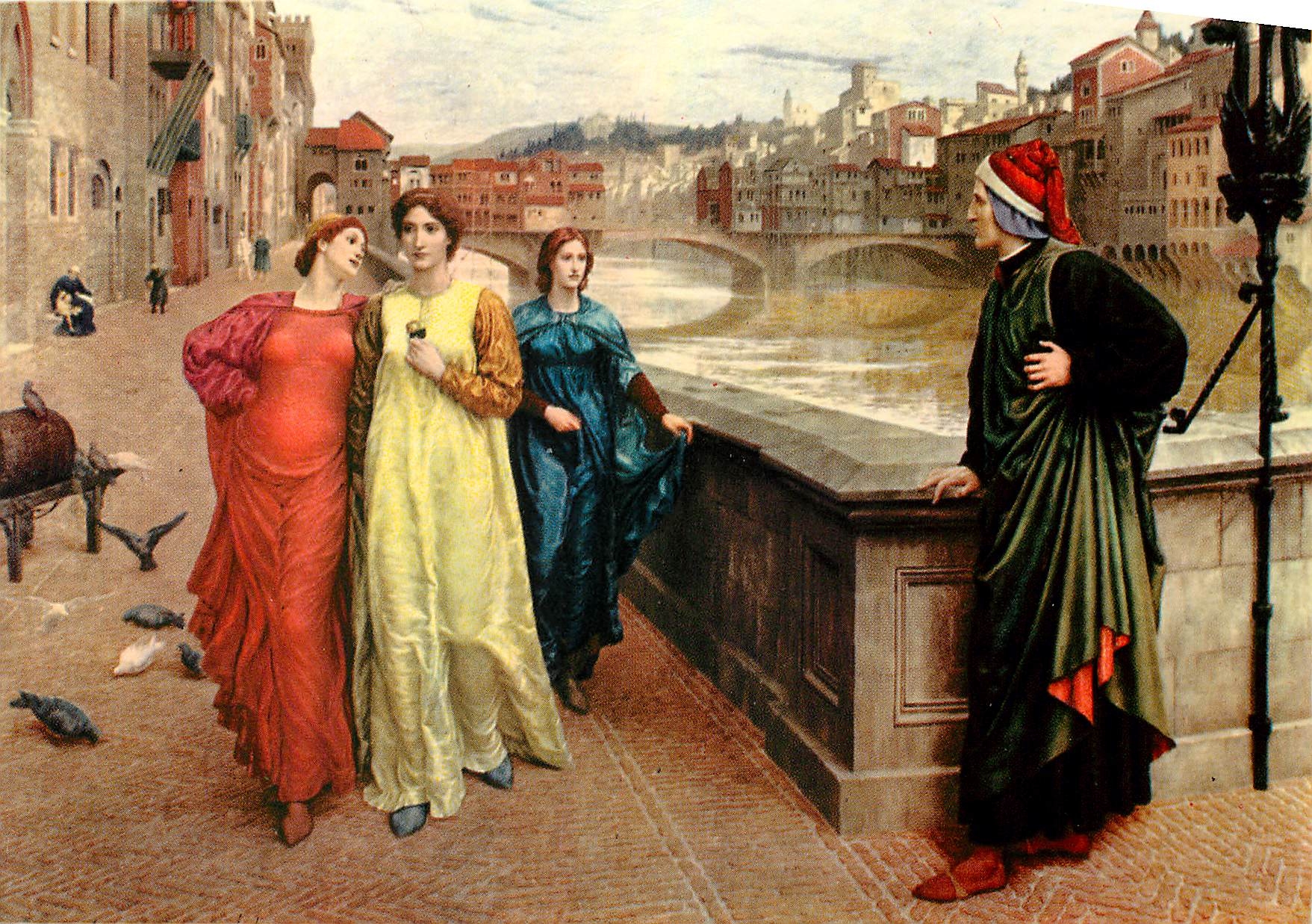 CPM Firenze Incontro di Dante con Beatrice 