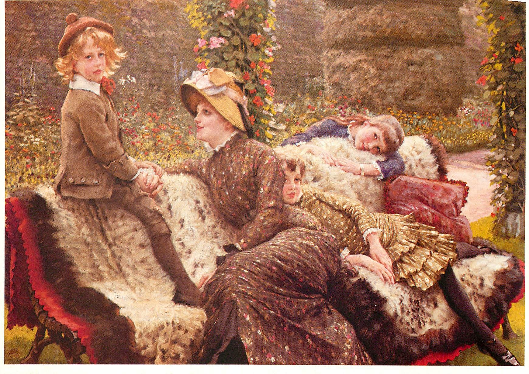 CPM James Tissot Le Banc de jardin Private Collection 
