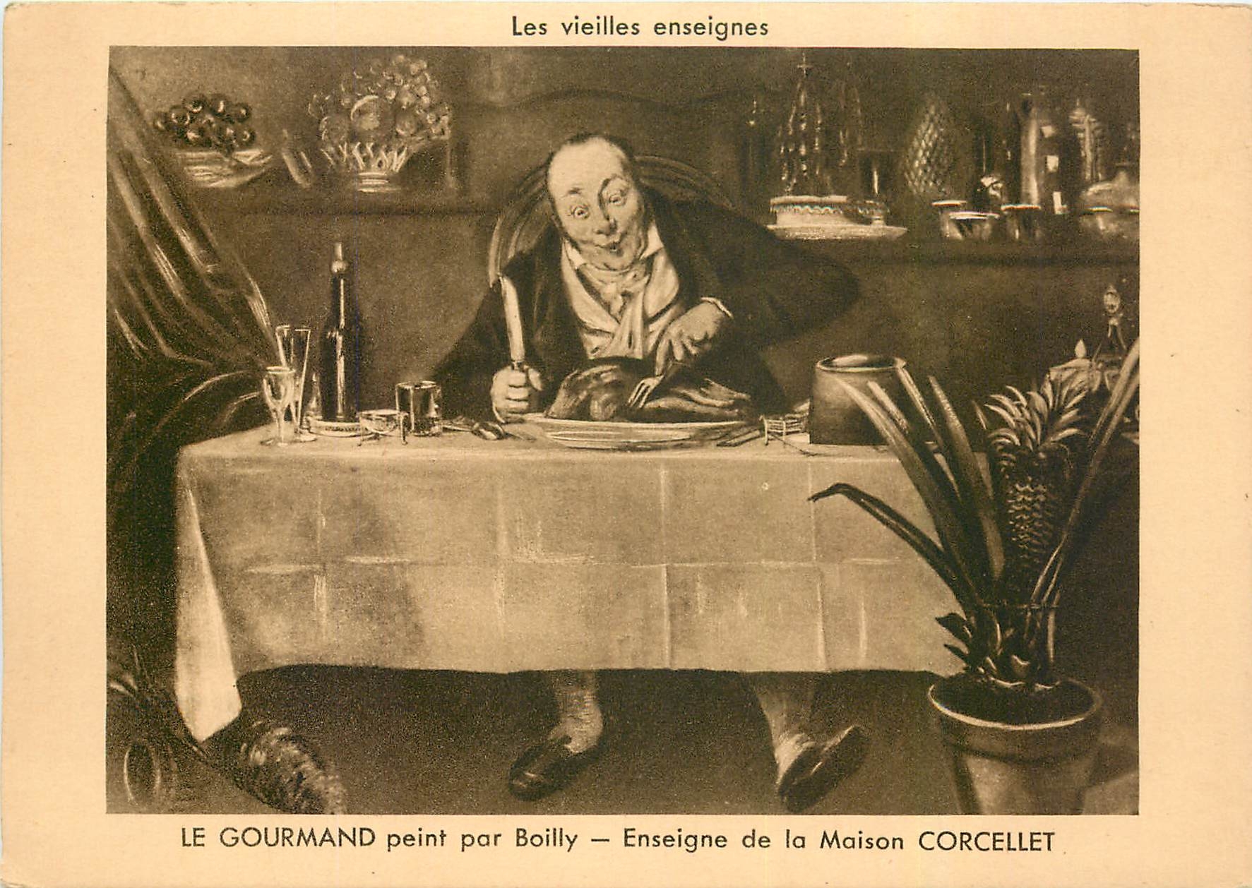 CPM Les vieilles enseignes Le Gourmand peint par Boilly Ensigne de la Maison Corcellet 