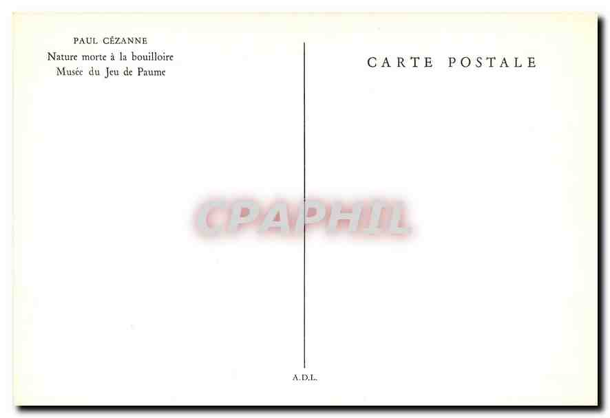 CPM Paul Cezanne Nature morte a la bouilloire Musee du Jeu de Paume  — Verso