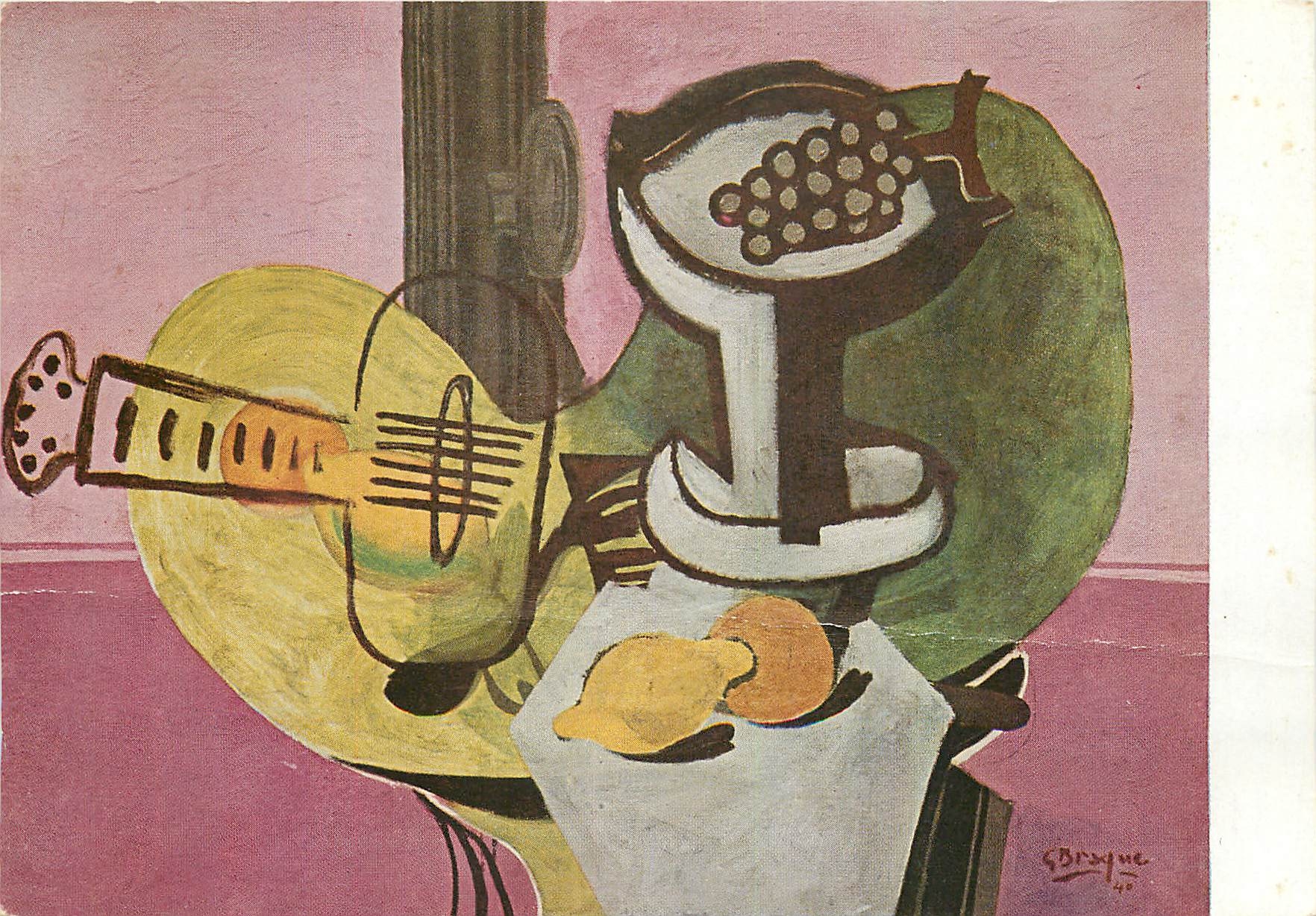 CPM Georges Braque Guitare et compotier 