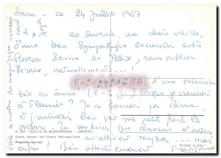 CPM Pala Della Maesta di Duccio di Buoninsegna  — Rückseite