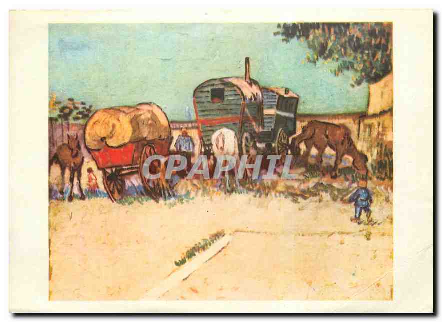 CPM Vincent Van Gogh 1853 1890 Les Roulottes Musee du Louvre Expose au Jeu de Paume 
