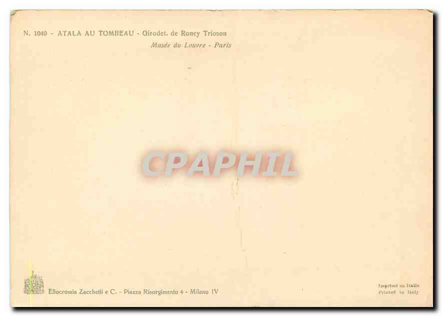 CPM Atala Au Tombeau Girodet de Roncy Trioson Musee du Louvre Paris  — Verso
