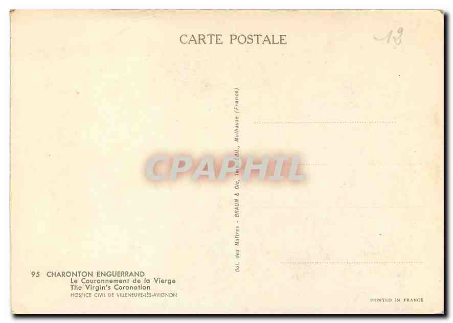 CPM Charonton Enguerrand Le Couronnement de la Vierge  — Verso