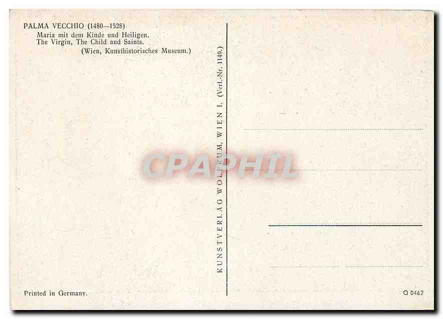 CPM Palma Vecchio 1480 1528 Maria mit dem Kinde und Heiligen  — Verso