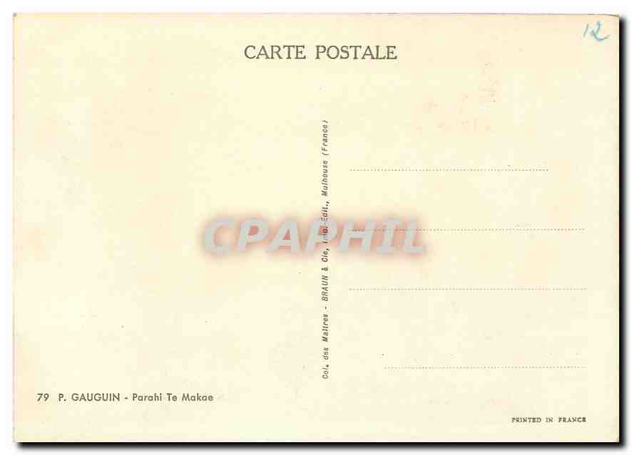 CPM P Gauguin Parahi te Makae  — Back