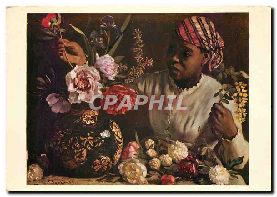 CPM Les Chefs d'Ceuvre du Musee de Montpellier Frederic Bazille 1841 1870 La Negresse aux Pivoines 