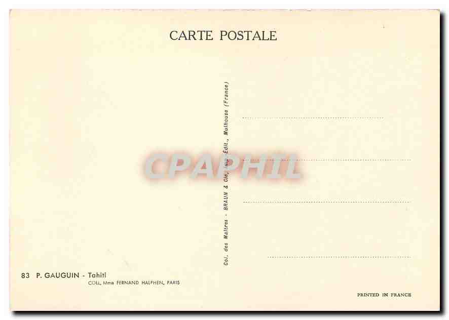 CPM P Gauguin Tahiti  — Verso
