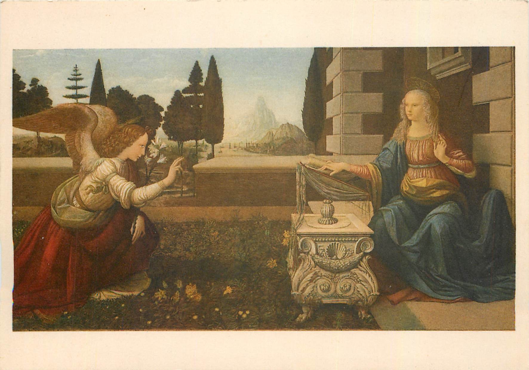 CPM L Annunciazone Leonardo da Vinci Firenze Galleria Pitti 