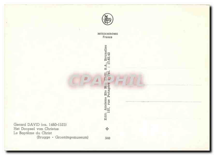 CPM Gerard David 1460 1523 Het Doopsel van Christus  — Back
