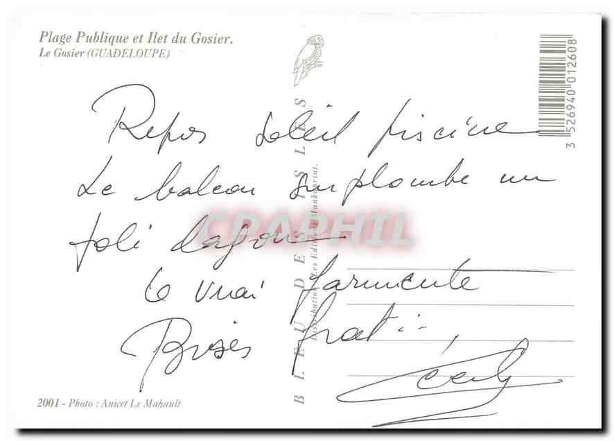 CPM La Gosier Guadeloupe  — Back