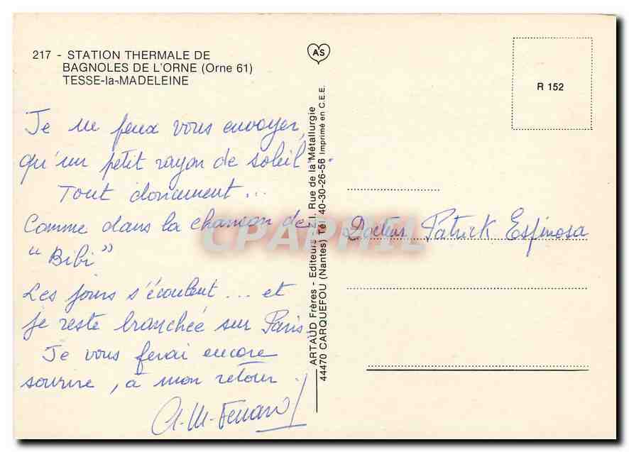 CPM Bagnoles de l'Orne Tesse la Madeleine  — Rückseite