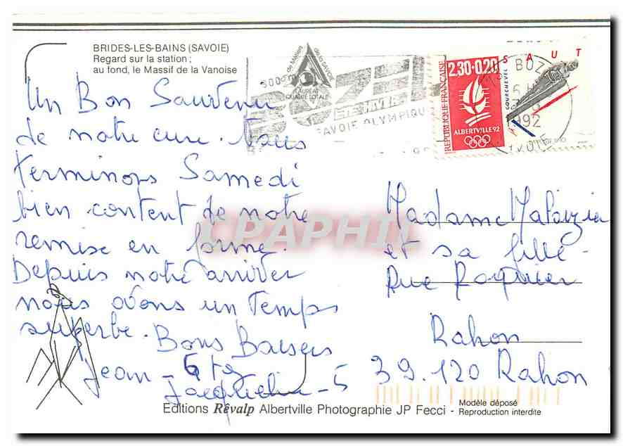 CPM Brides les Bains Savoie Regard sur la station  — Rückseite