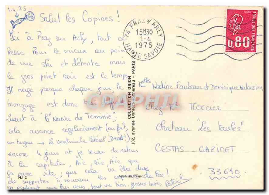 CPM Vacances Eskises Bientot  — Back