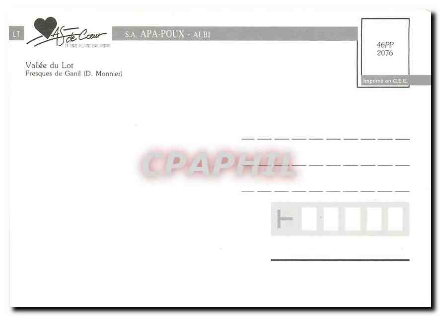 CPM Vallee du Lot Fresques de Ganil  — Back