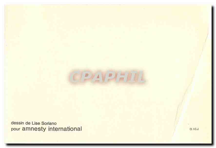 CPM Dessin de Lise Soriano pour Amnesty International  — Verso