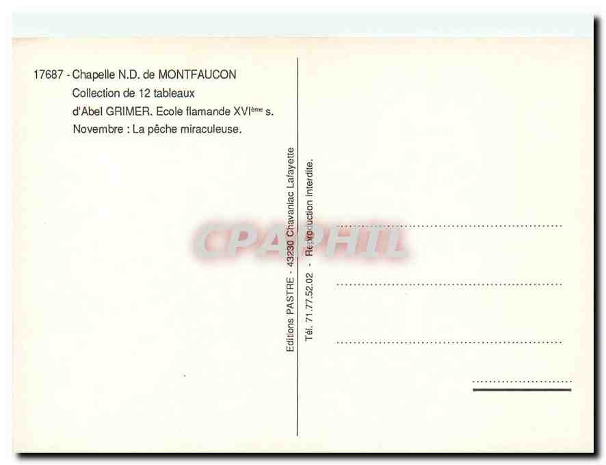 CPM Chapelle ND de Montfaucon Collection de 12 tableux  — Rückseite
