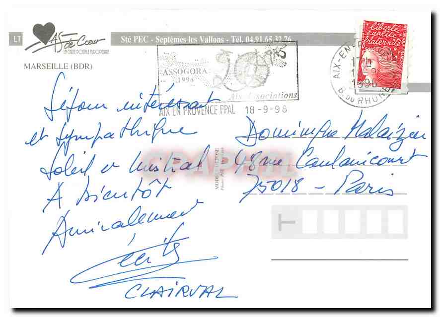 CPM Marseille Le Chateau d'If  — Verso