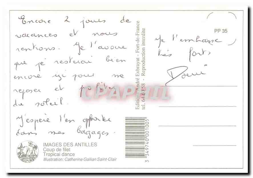 CPM Images des Antilles Coup de filet  — Back