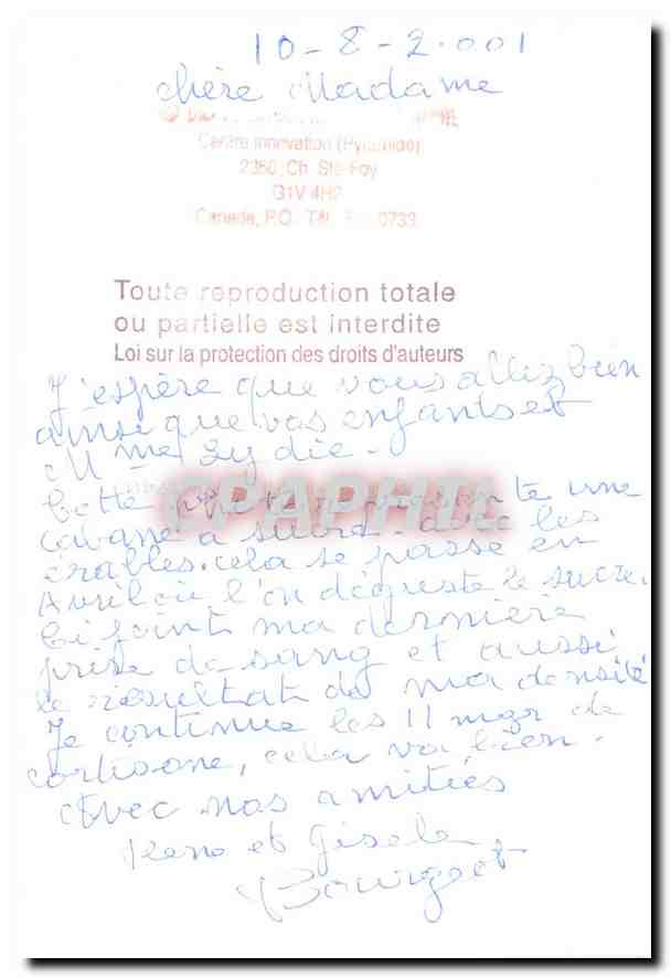 CPM Loi sur la protection des droits d'auteurs  — Rückseite