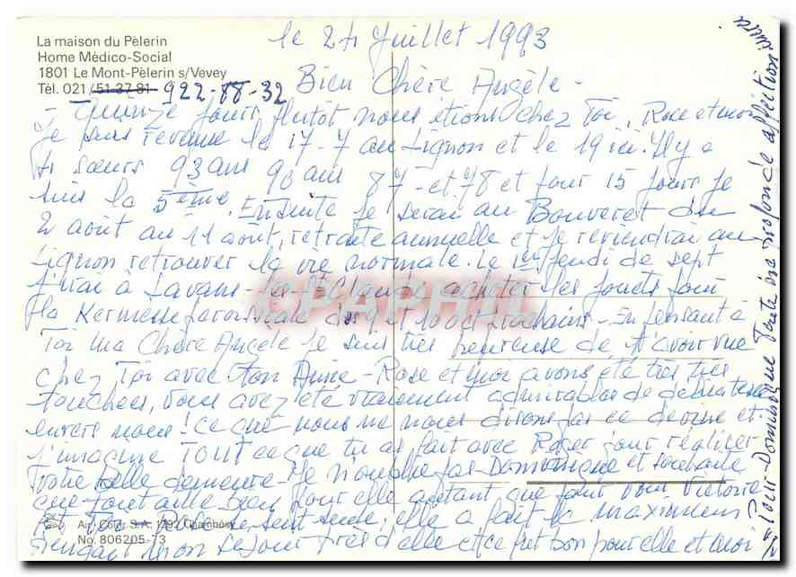 CPM La Maison du Pelerin Home Medico Social  — Rückseite
