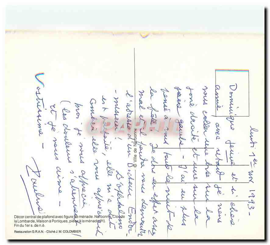 CPM Maison a Portiques  — Verso