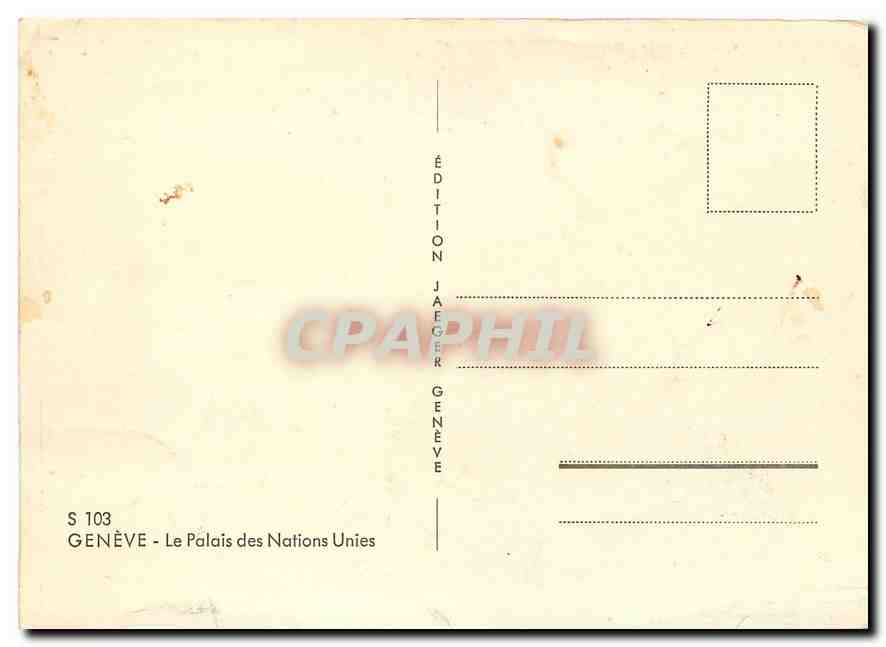 CPM Geneve Le Palais des Nations Unies  — Verso