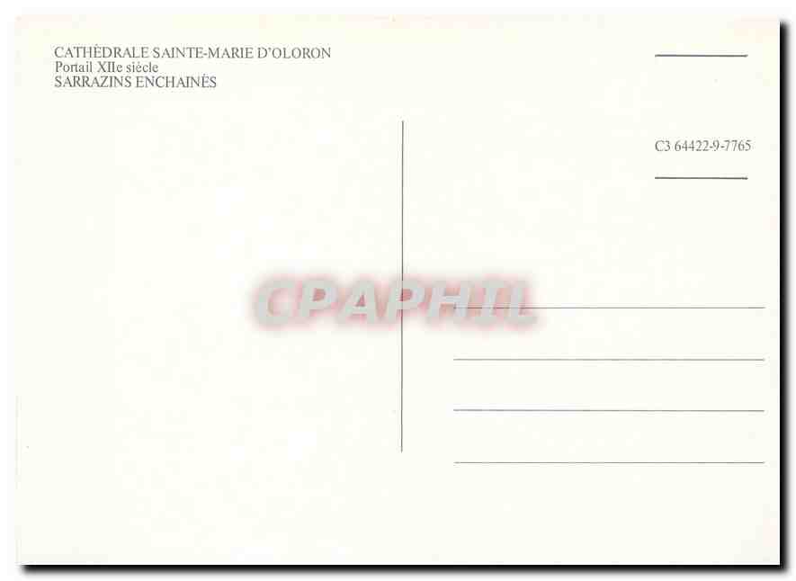 CPM Cathedrale Sainte marie d'Oloron Sarrazins enchaines  — Rückseite