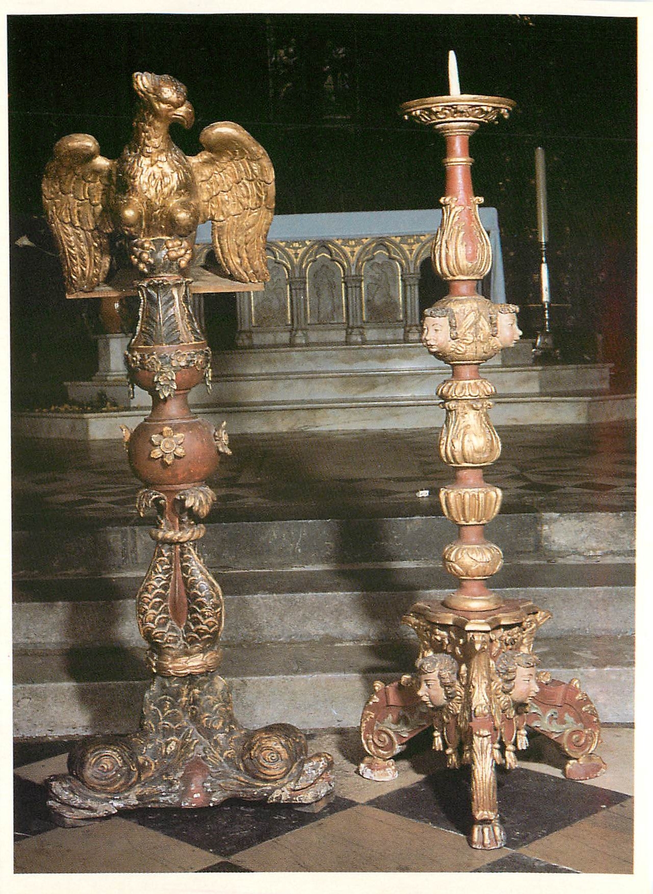 CPM Cathedrale Sainte marie d'Oloron Lutrin et Chandelier pascal 
