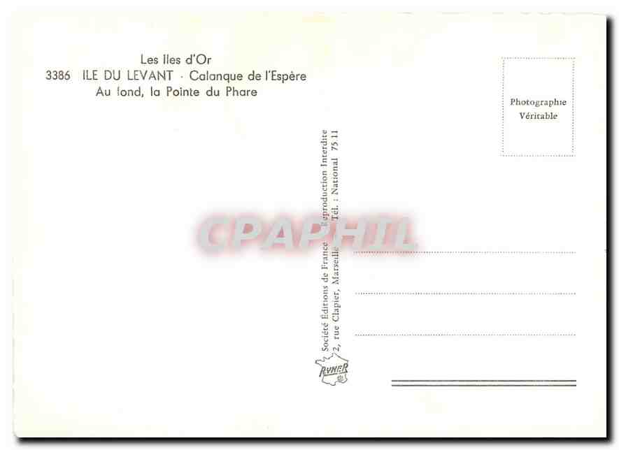 Ile du Levant — Calanque de l'Espère — Société Éditions de France, Marseille — Reverso