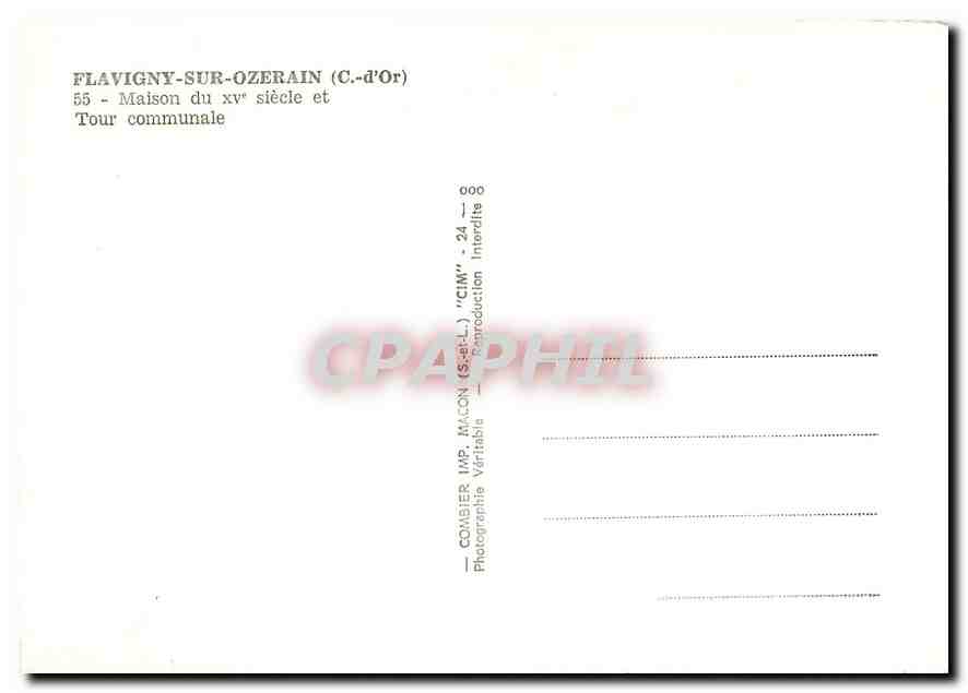 CPM Flavigny sur Ozerain C d'Or Maison du xv siecle et Tour Communale  — Rückseite