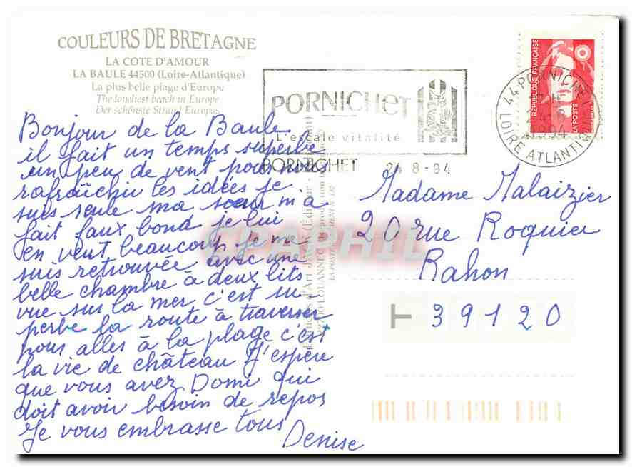 CPM La Baule Couleurs de Bretagne La Cote d'Amour Loire Atlantique  — Back