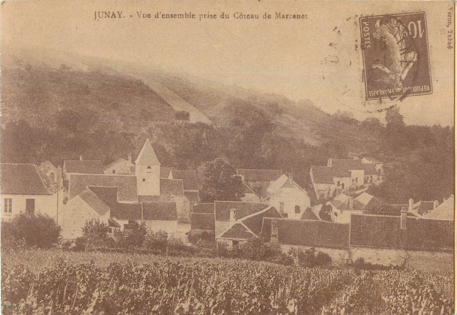 CPM Junay Vue d'ensemble prise du Coteau de Marcenet 