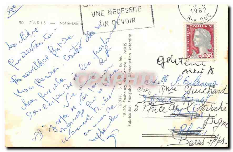 Peintre devant la cathédrale Notre-Dame — Paris — Éditeur Greff — Reverso