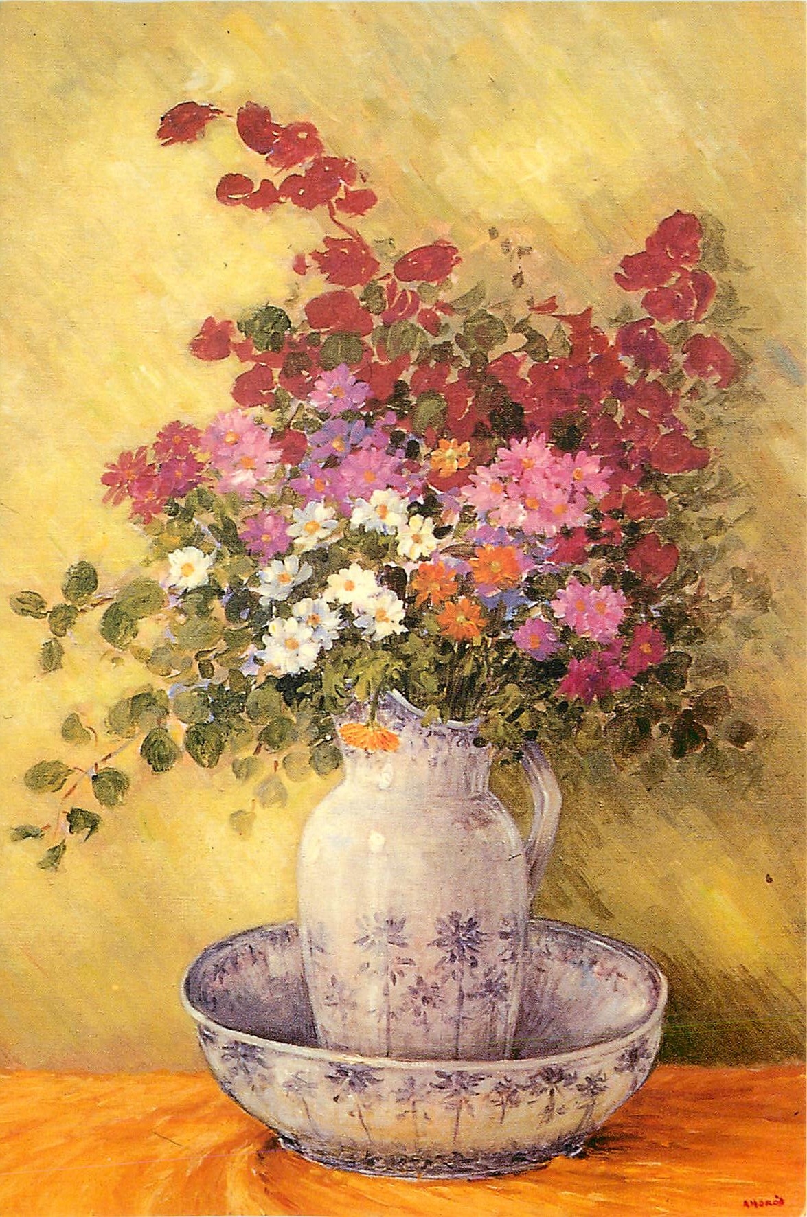 CPA Bouquet Retro Miguel Amoros 